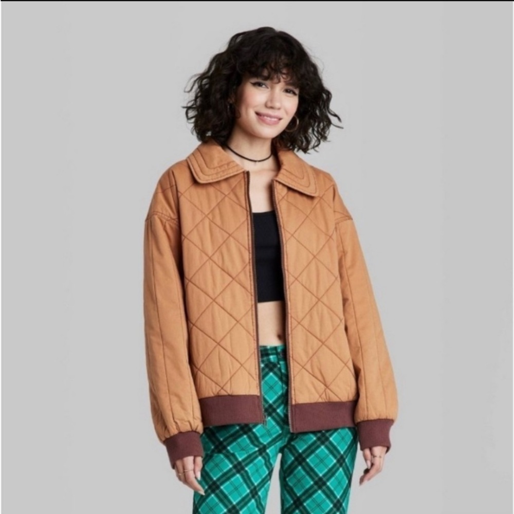NWT Wild Fable Women's Oversized
Woven Quilted Bomber Jacket